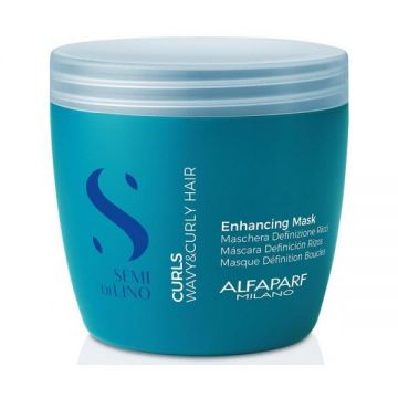 Masca pentru Par Cret sau Ondulat - Semi di Lino Enchancing Mask Curls Wavy& Curly Hair Alfaparf Milano, 500 ml