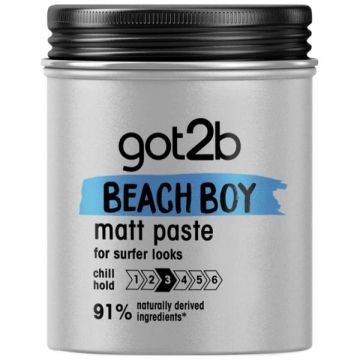 Pasta Texturizanta cu Efect Mat - Schwarzkopf Got2b Beach Boy Matt Paste For Surfer Looks No Stickiness, 100 ml