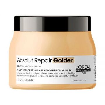 Masca Reparatoare Aurie pentru Par Deteriorat - L'Oreal Professionnel Serie Expert Absolut Repair Golden Professional Mask, 500ml