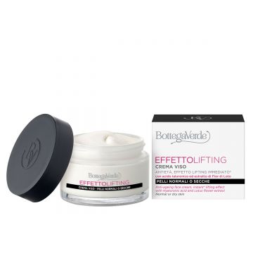 Crema de fata cu efect lifting, ideal pentru ten normal si uscat, cu unt de Shea, acid hialuronic si extract de flori de lotus