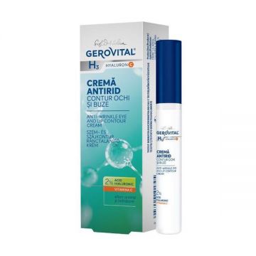 Crema Antirid Contur Ochi si Buze - Gerovital H3 Hyaluron C Anti-Wrinkle Eye and Lip Contour Cream, 15ml