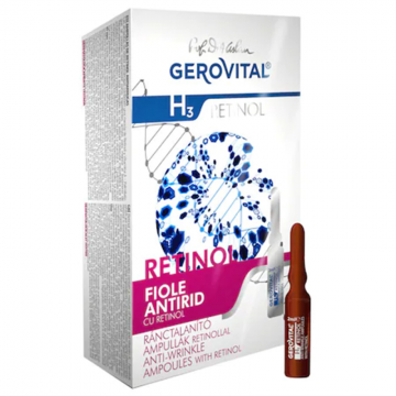 Fiole Antirid Gerovital H3 cu Retinol, 10 Buc/Pachet x 2 ml