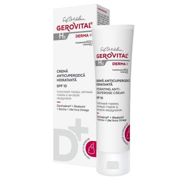 Crema anticuperozica hidratanta SPF10 Gerovital Derma+ (Concentratie: Tratament pentru fata, Gramaj: 50 ml)