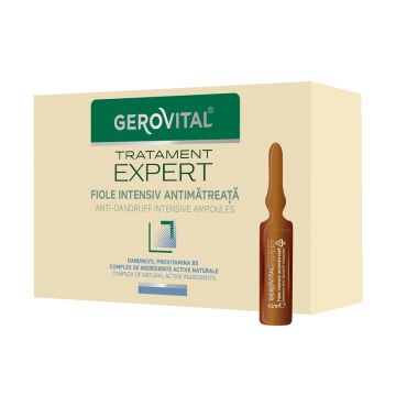 Fiole intensiv antimatreata Gerovital TratamentExpert (Concentratie: Tratamente pentru par, Gramaj: 10 x 10 ml)