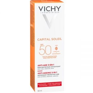 Crema antioxidanta anti-rid 3in1 Capital Soleil Spf50 Vichy, 50ml