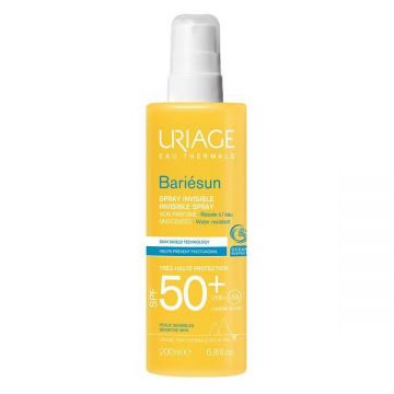 Spray invizibil fara parfum pentru protectie solara Bariesun, SPF 50+,Uriage, 200 ml