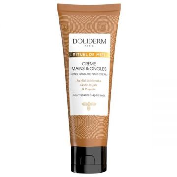 Crema Honey Ritual cu Extract de Miere pentru Maini si Unghii - Doliderm honey Hand and Nails Cream, 50 ml