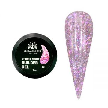 Gel pentru modelarea unghiilor 15 g, Starry Night Builder Gel, 02