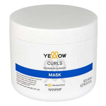 Masca pentru Parul Cret - Alfaparf Milano Yellow Curls Mask with Baobab Oil & Mango, 500 ml