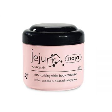 Mousse pentru Corp - Ziaja Jeju Pink Young Skin Moisturising White Body Mousse, 200 ml