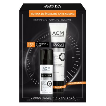 Pachet Acm Ser intensiv antioxidant cu vitamina C pura 15% Duolys CE, 15 ml + Crema hidratanta anti-imbatranire Duolys Legere, 40 ml