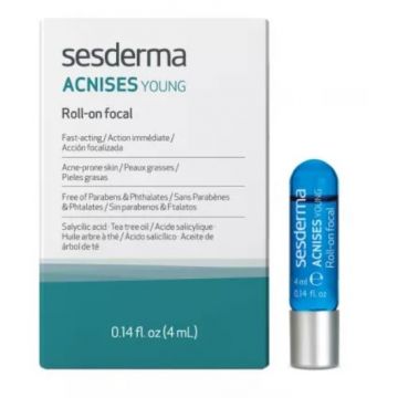 Roll-on focal pentru ten predispus la acnee Acnises Young, Sesderma, 4 ml