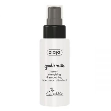 Ser Calmant si Energizant pentru Fata, Gat si Decolteu cu Lapte de Capra - Ziaja Goat`s Milk Energising & Smoothing Serum, 50 ml