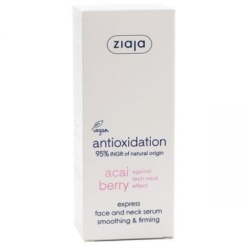 Ser Fermitate pentru Fata si Gat - Ziaja Acai Berry Express Face and Neck Serum Smoothing & Firming, 50 ml