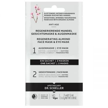 Set Masca Regeneranta cu Ulei de Migdale pentru Fata si Ochi - Dr. Scheller Regenerating Almond Face Mask & Eye Mask, 2 x 5 ml