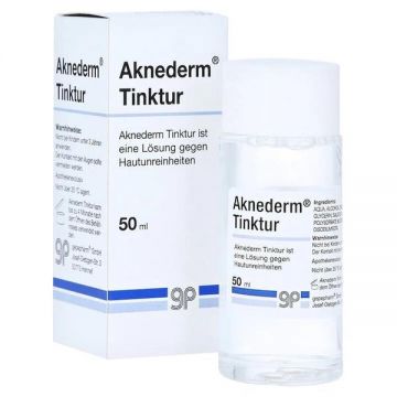 Tinctura Aknederm anti-acnee, anti-bacteriana si antiinflamatoare cu efect de curatare profunda, 50 ml