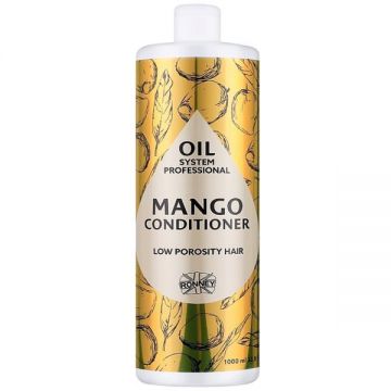 Balsam profesional cu ulei de mango Oil System Ronney, pentru par cu porozitate scazuta 1000 ml