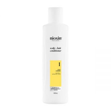 Balsam Profesional Fortifiant Impotriva Ruperii pentru Par Natural cu Aspect Usor Subtiat - Nioxin System 1 Scalp + Hair Conditioner, 300 ml