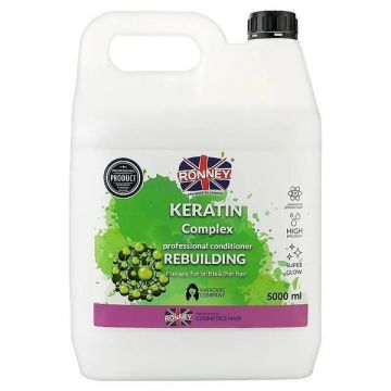 Balsam reconstructie si regenerare par Keratin Complex Ronney, pentru par uscat, subtire si deteriorat 5000 ml