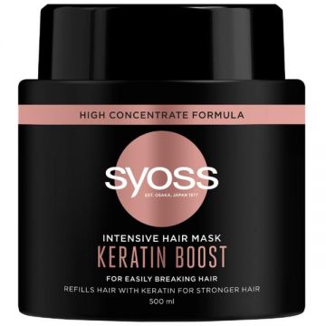 Masca Intensiva pentru Parul Uscat cu Tendinta de Rupere - Syoss Intensive Keratin Boost Hair Mask, 500 ml