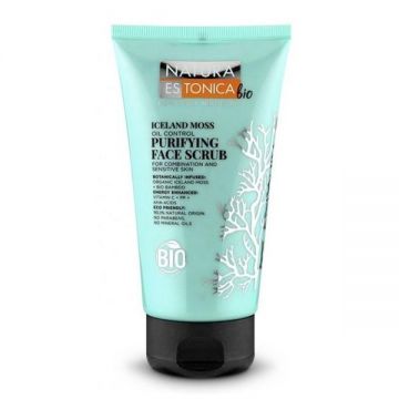 Scrub Purificator pentru Ten Mix sau Sensibil - Natura Estonica Iceland Moss Oil Control Purifying Face Scrub, 150 ml