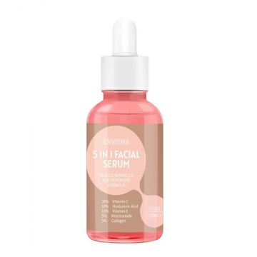 Ser Facial 5 in 1 Professional, Stralucire si Fermitate cu Vit. C, E, HA, Verilaria, 30ml