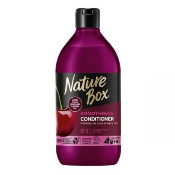 Balsam pentru Netezirea Parului Rebel - Nature Box Smoothness Conditioner with Cold Pressed Cherry Oil, 385 ml