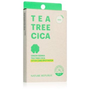 NATURE REPUBLIC Green Derma Tea Tree Cica After Care Spot Patch tratament local pentru piele uscata si iritata in urma tratamentului antiacneic