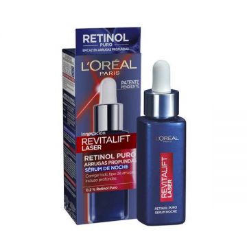 Ser de Noapte Anti-Rid - L'Oreal Paris Revitalift Laser Retinol Puro Serum Noche, 30 ml