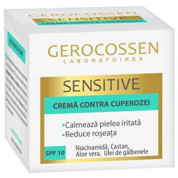 Crema Contra Cuperozei - Gerocossen Sensitive SPF 10, 50 ml