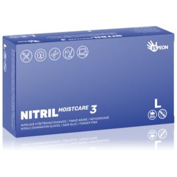 Espeon Nitril Moistcare3 Dark Blue mănuși din nitril, fără pudră cu efect de hidratare