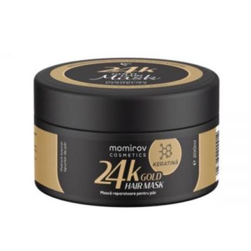 Masca reparatoare pentru par cu 24k Gold si Keratina, Momirov Cosmetics, 200 ml