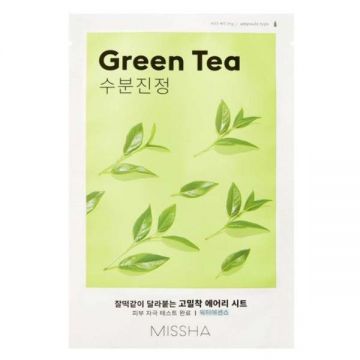 Masca Tip Servetel cu Extract de Ceai Verde - Missha Airy Fit Sheet Face Mask - Green Tea, 19 g