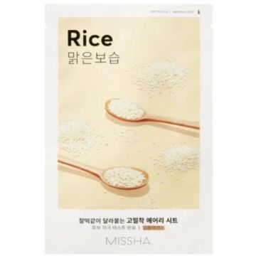 Masca Tip Servetel cu Extract de Orez - Missha Airy Fit Sheet Face Mask - Rice, 19 g