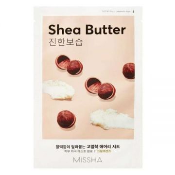 Masca Tip Servetel cu Unt de Shea - Missha Airy Fit Sheet Face Mask - Shea Butter, 19 g