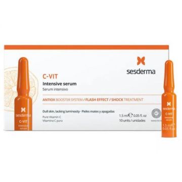 Serum cu 12% vitamina C pura Sesderma C-Vit, 10 fiole x 1.5 ml