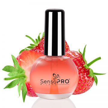 Ulei Cuticule cu Pensula Strawberry SensoPRO, 15 ml