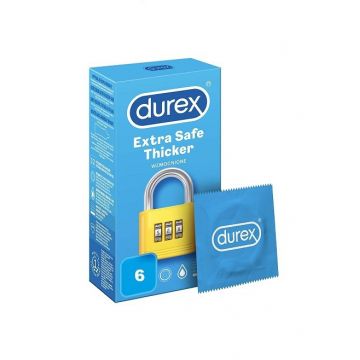 DUREX EXTRA SAFE THICKER PREZERVATIVE SET 6 BUCATI