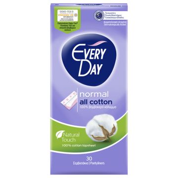 EVERYDAY ABSORBANTE NORMAL ALL COTTON NATURAL TOUCH 30 DE BUCATI