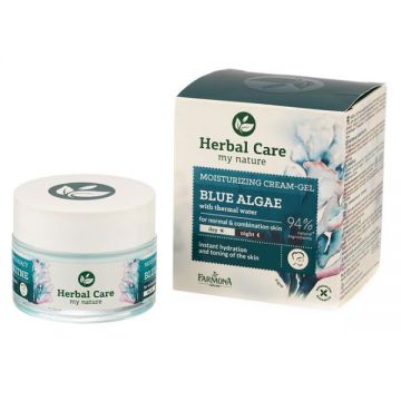 Crema Hidratanta cu Alge Albastre si Apa Termala - Farmona Herbal Care Blue Algae with Thermal Water Moisturizing Cream Gel, 50 ml